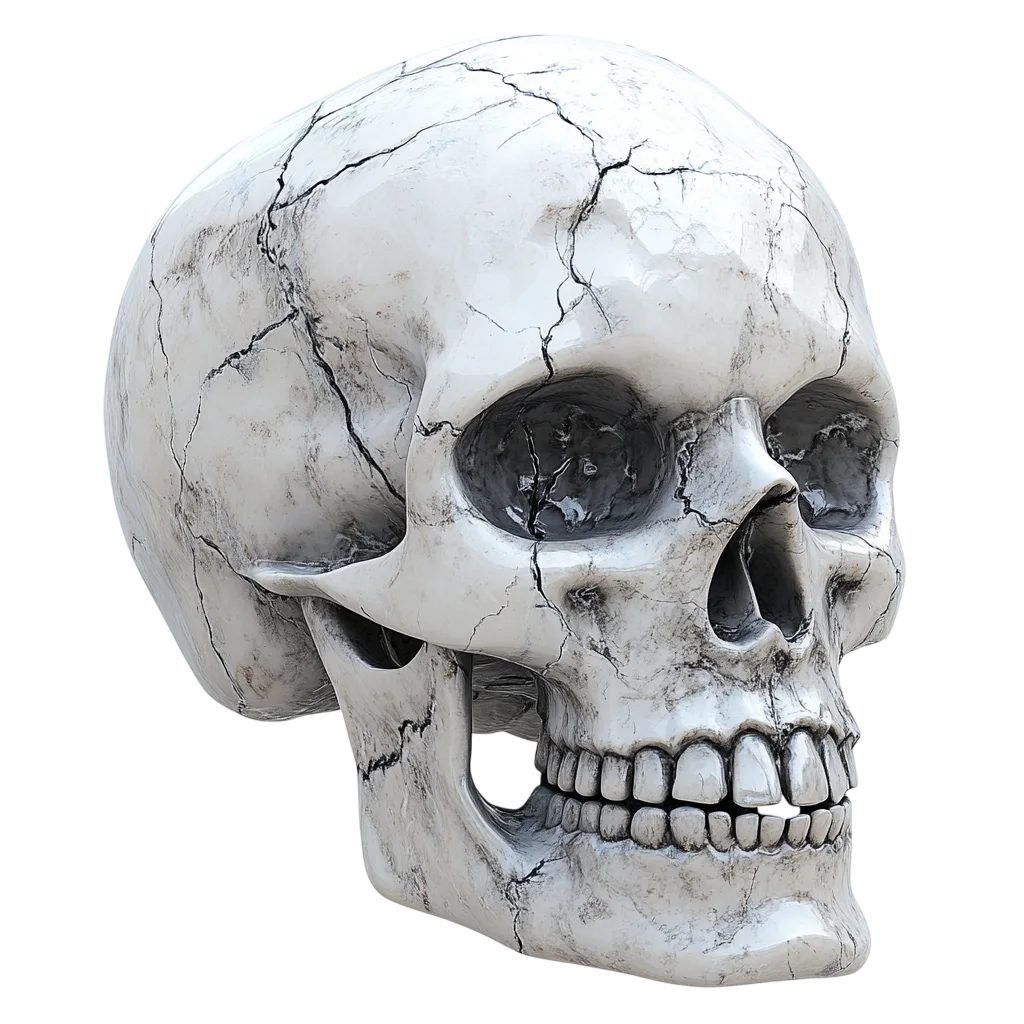 Weathered Human Skull Side Angle Free PNG Cutout