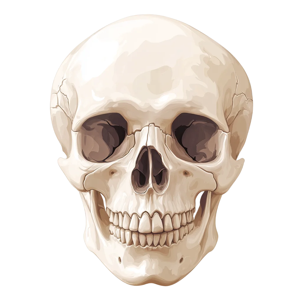 Human Skull Front View Anatomy Free PNG Cutout