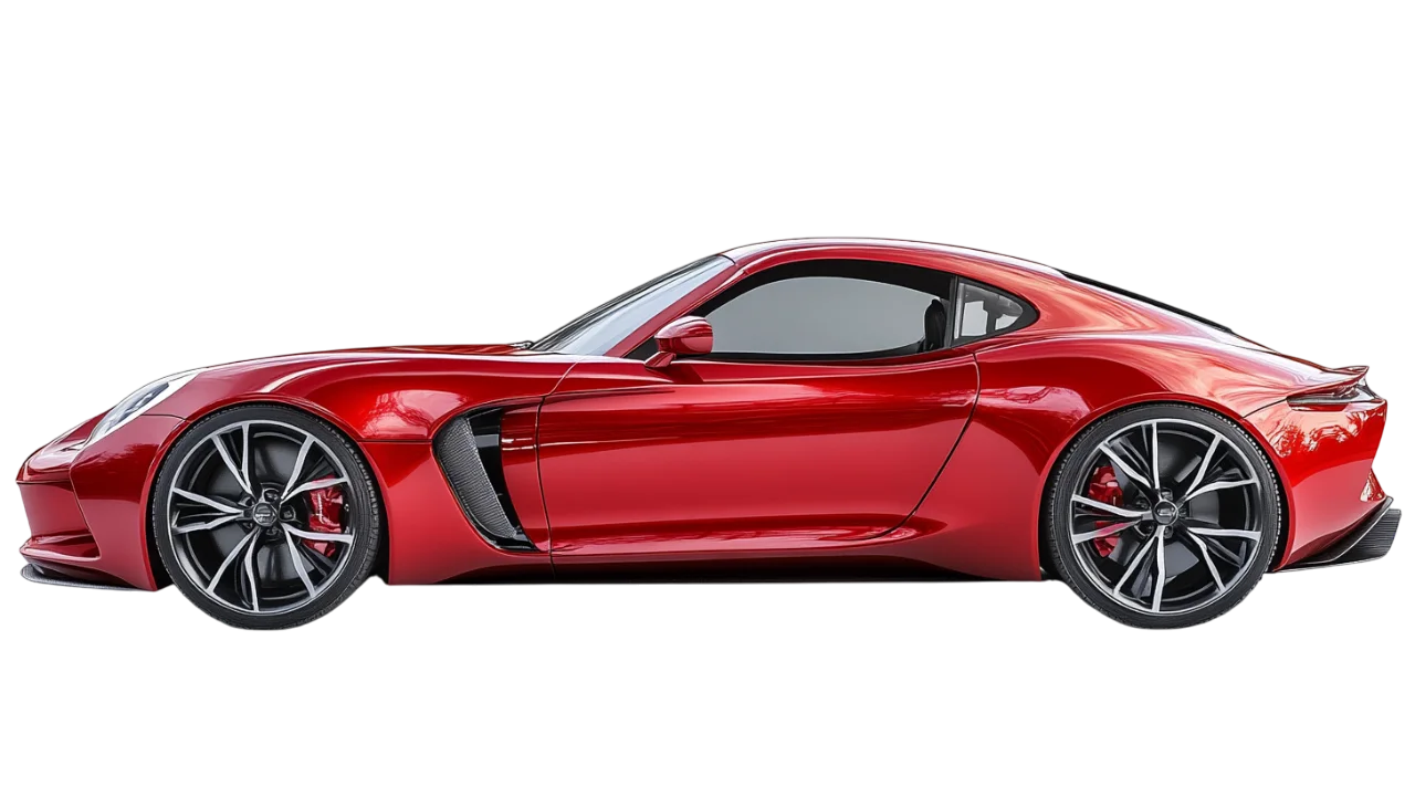 Sleek Red Luxury Sports Coupe Free PNG Cutout