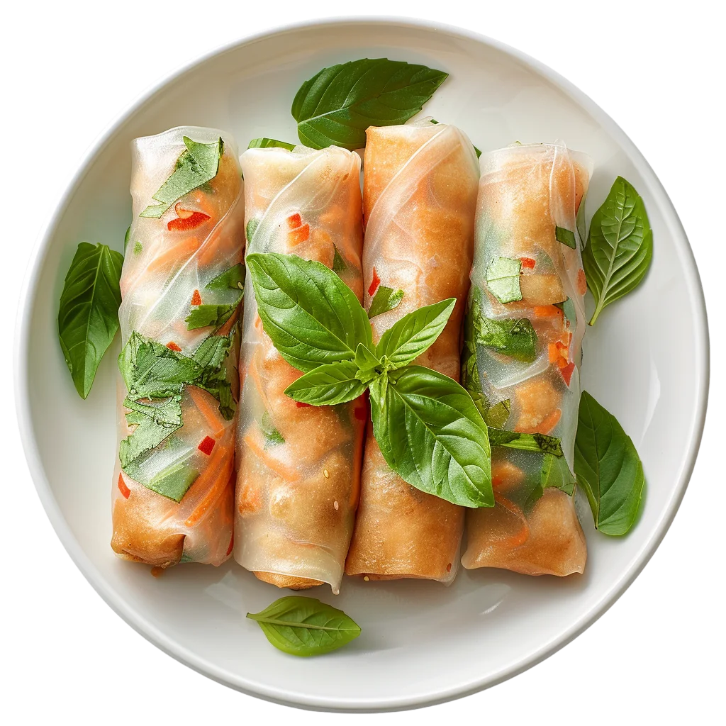 Fresh Vietnamese Spring Rolls Plate Free PNG
