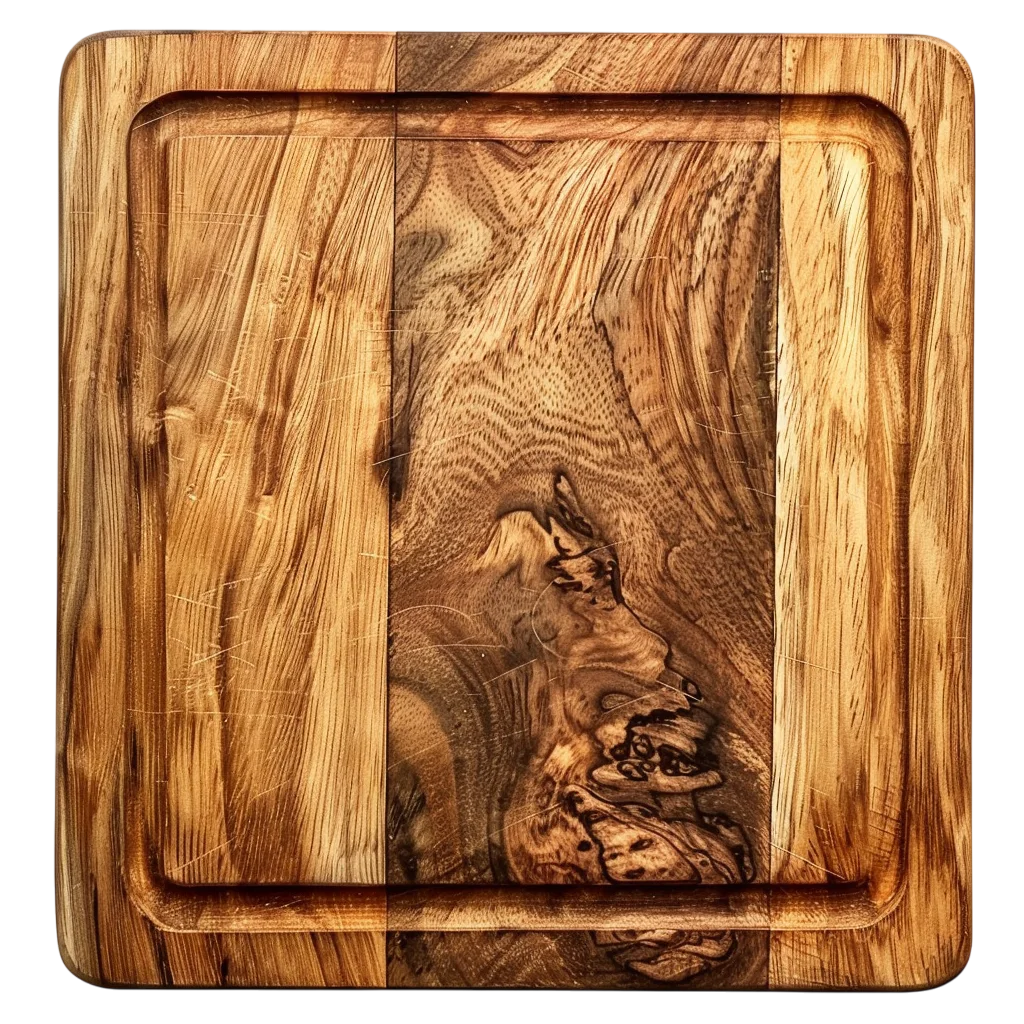 Square Rustic Wooden Cutting Board Free PNG