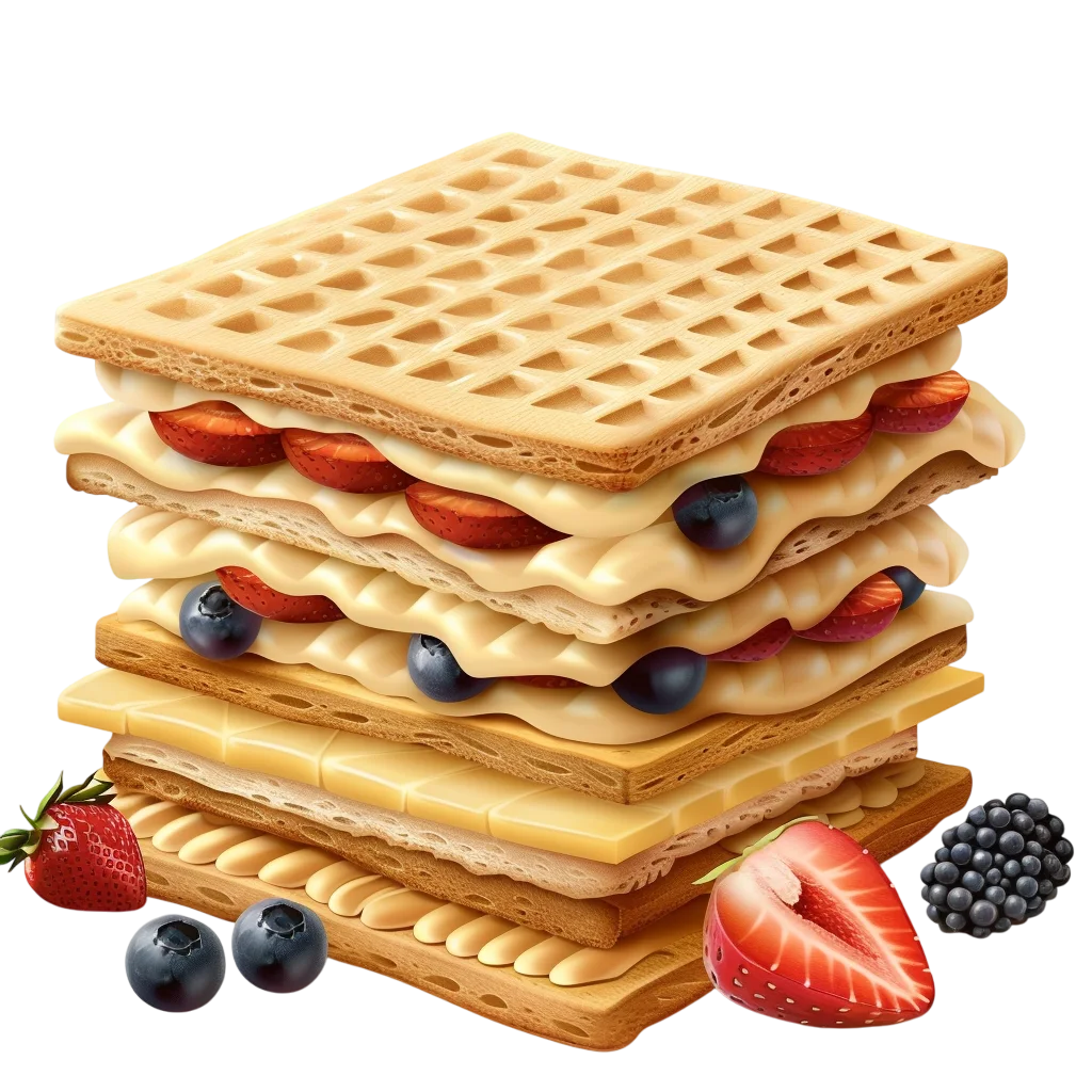 Layered Waffle Fruit Cake Free PNG Dessert
