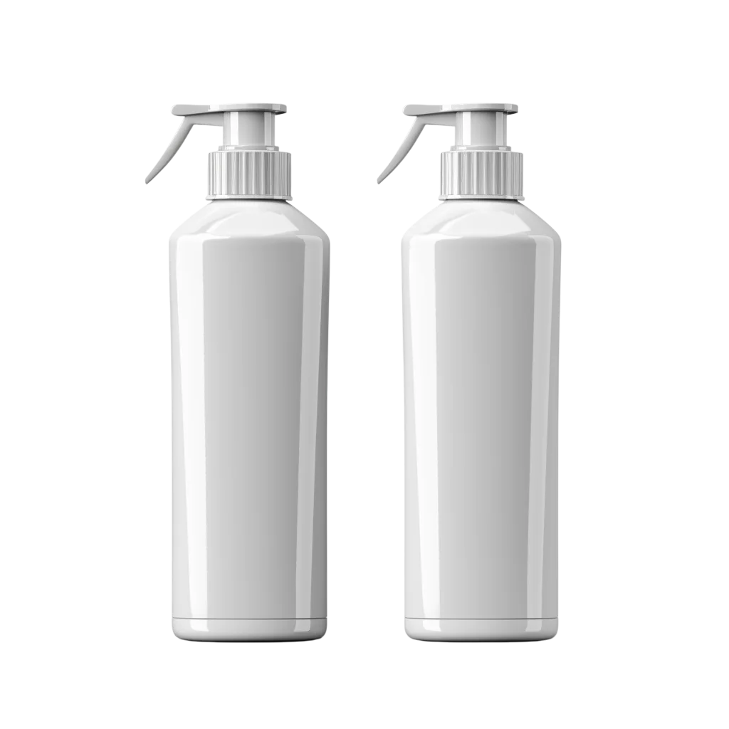 White Cosmetic Pump Bottles Blank Mockup Free PNG