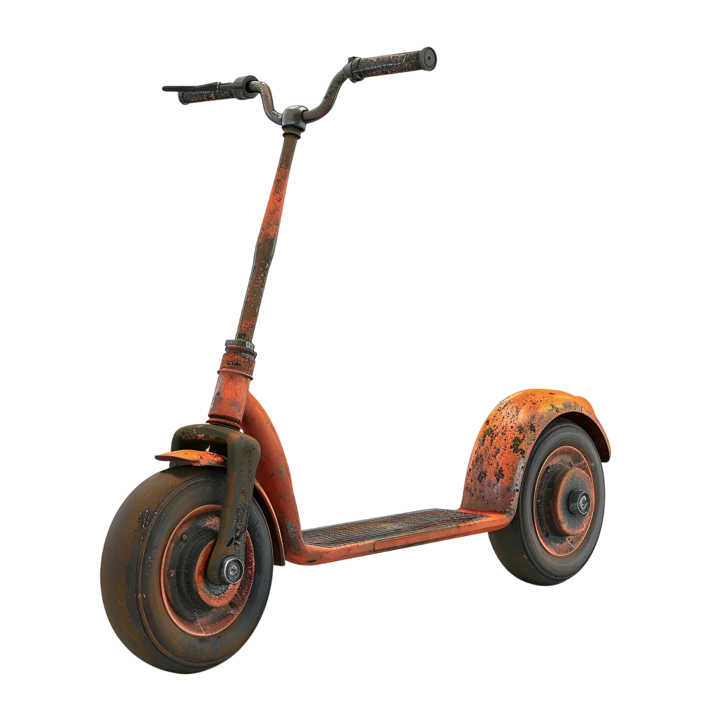 Vintage Rusty Kick Scooter Retro Toy Free PNG
