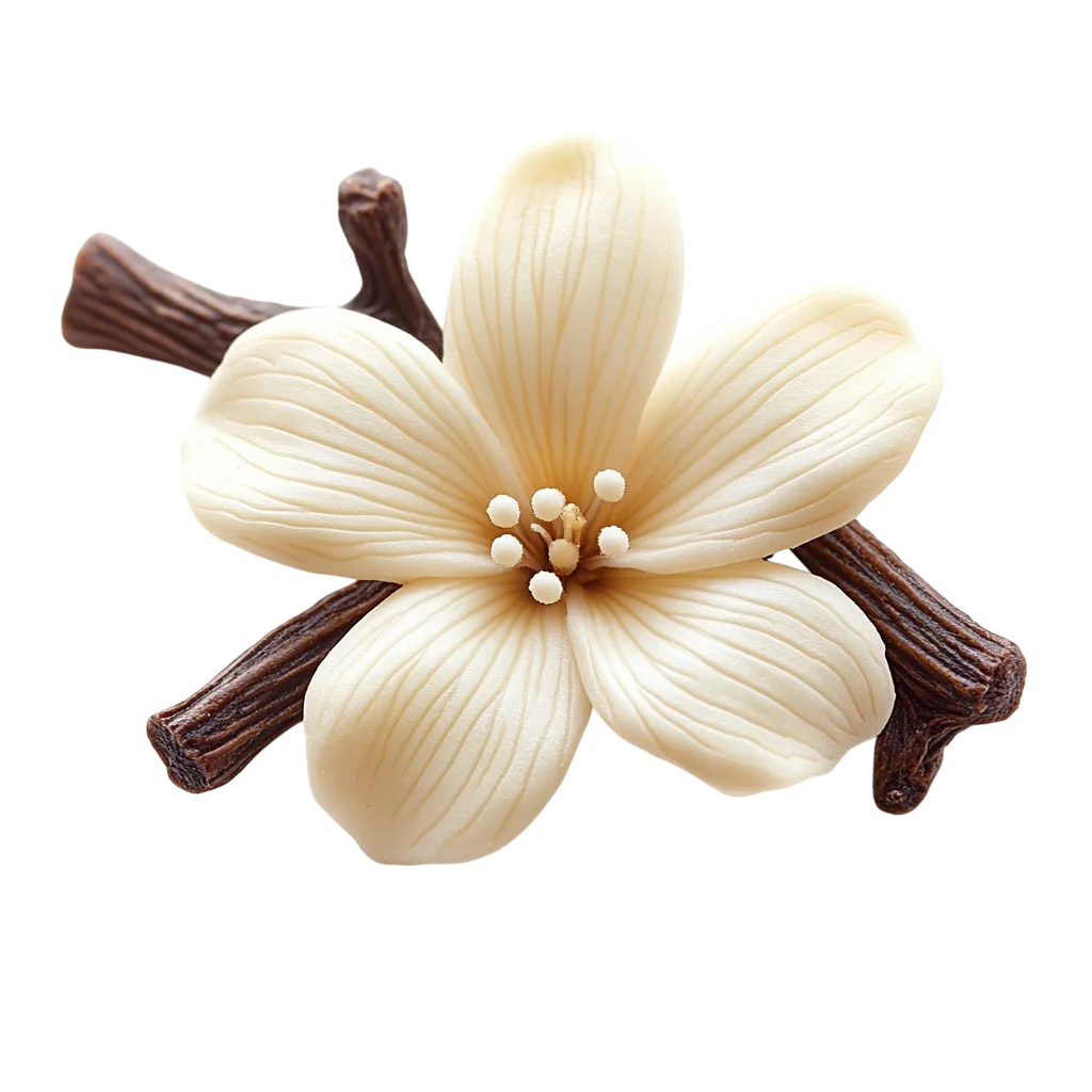 Single Vanilla Blossom with Dried Pods Free PNG