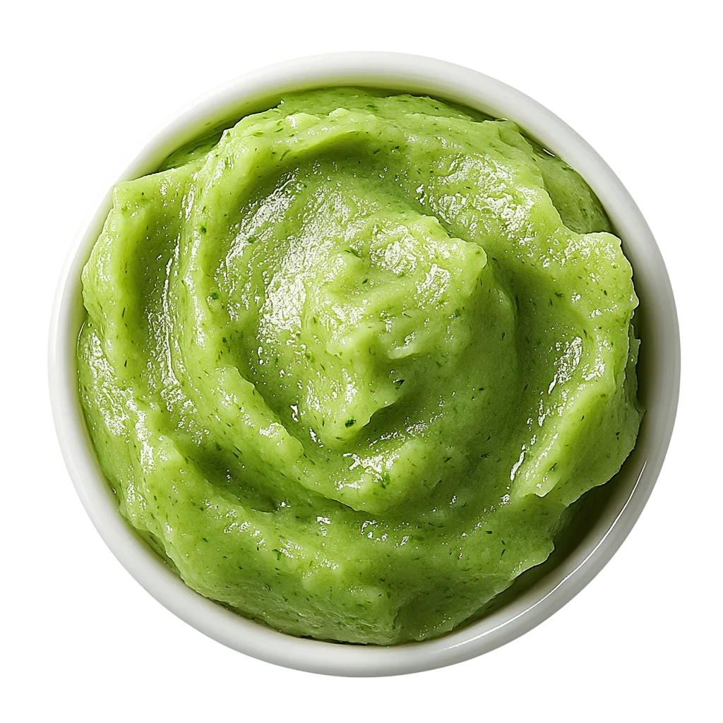 Creamy Avocado Guacamole Dip in Ceramic Bowl Free PNG