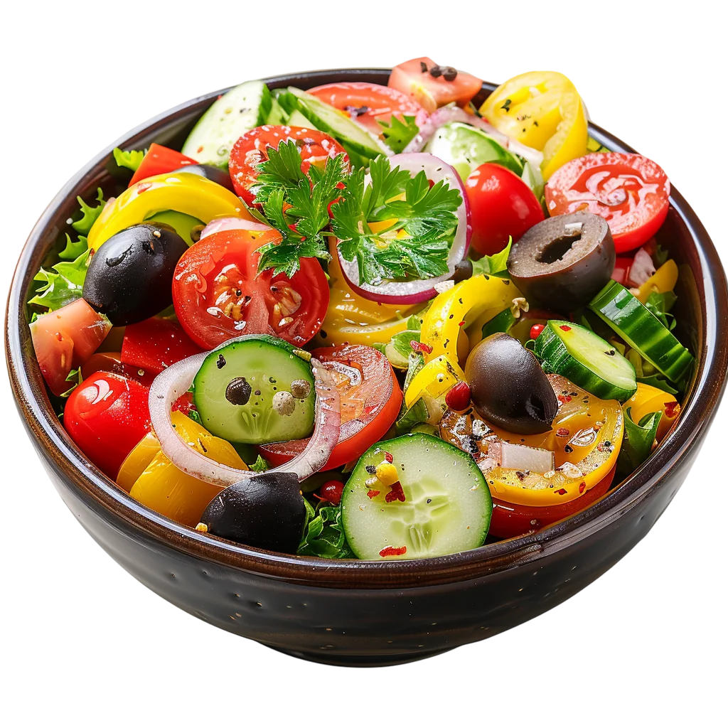 Mediterranean Veggie Salad Bowl with Olives Free PNG