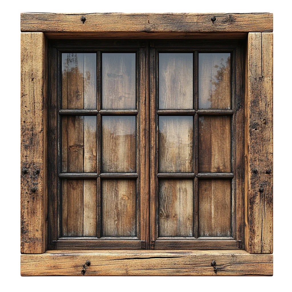 Vintage Farmhouse Square Wooden Window Free PNG