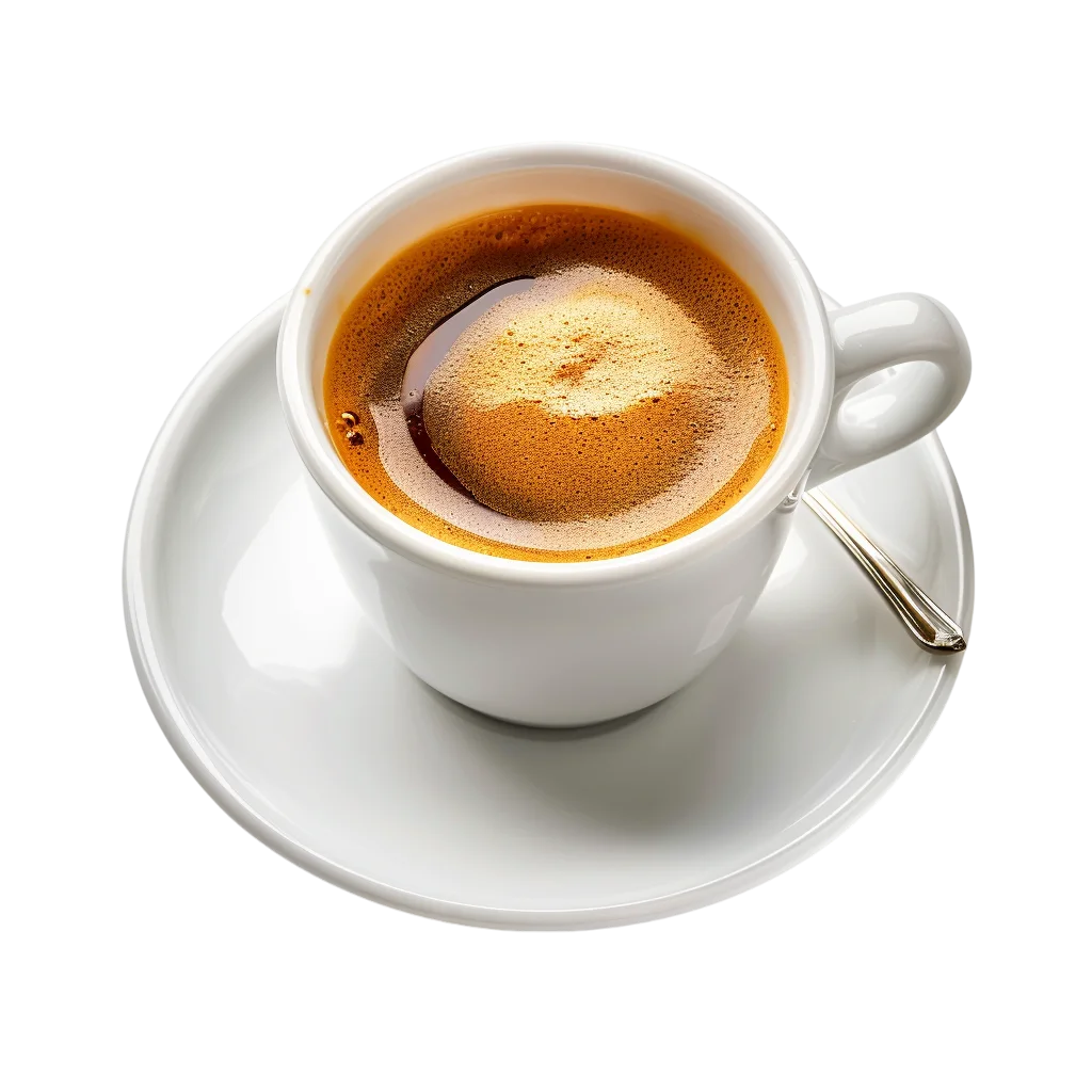 Hot Espresso Coffee with Crema in Cup Free PNG