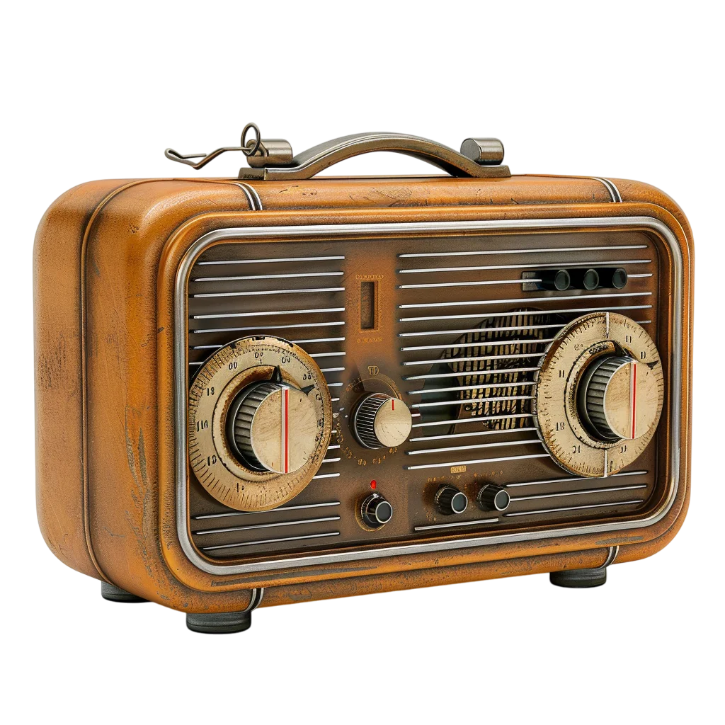 Vintage Wooden Radio Tabletop Receiver Free PNG