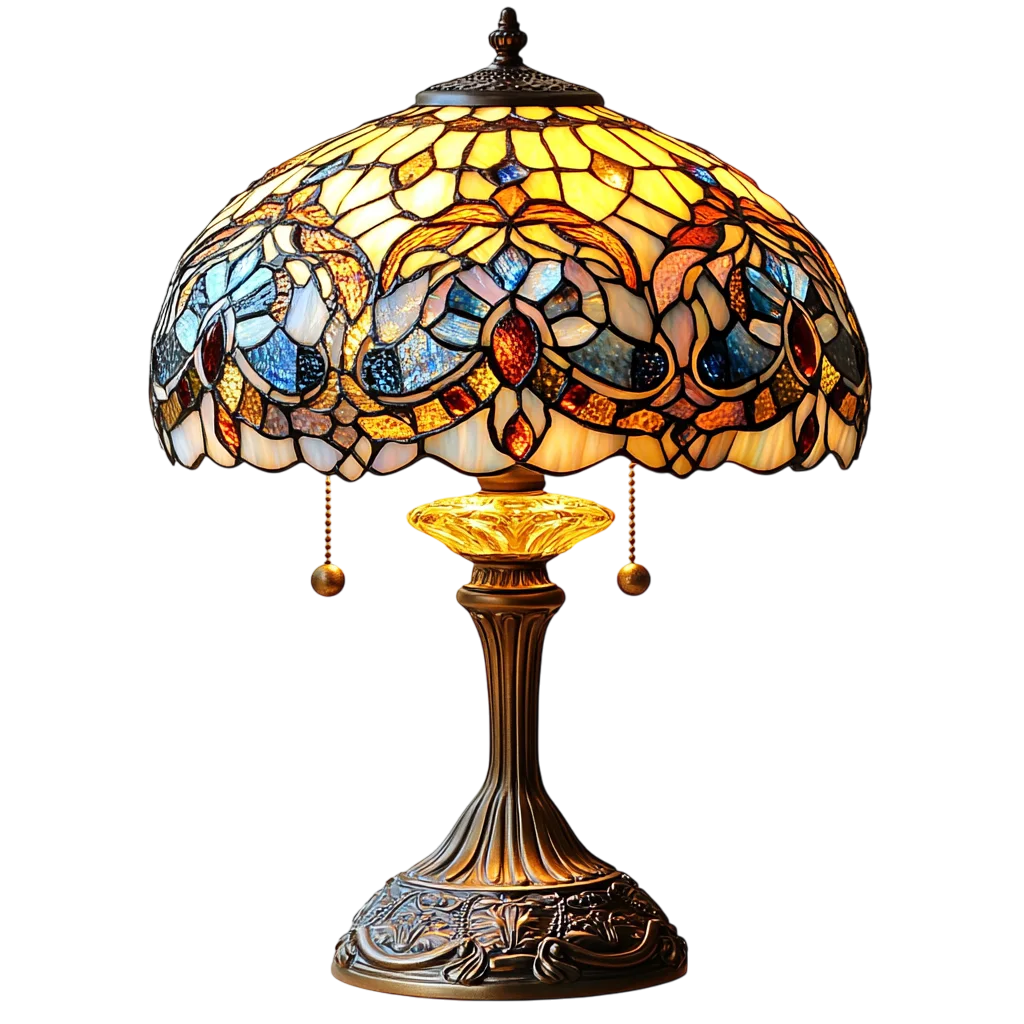 Decorative Stained Glass Desk Lamp Antique Free PNG