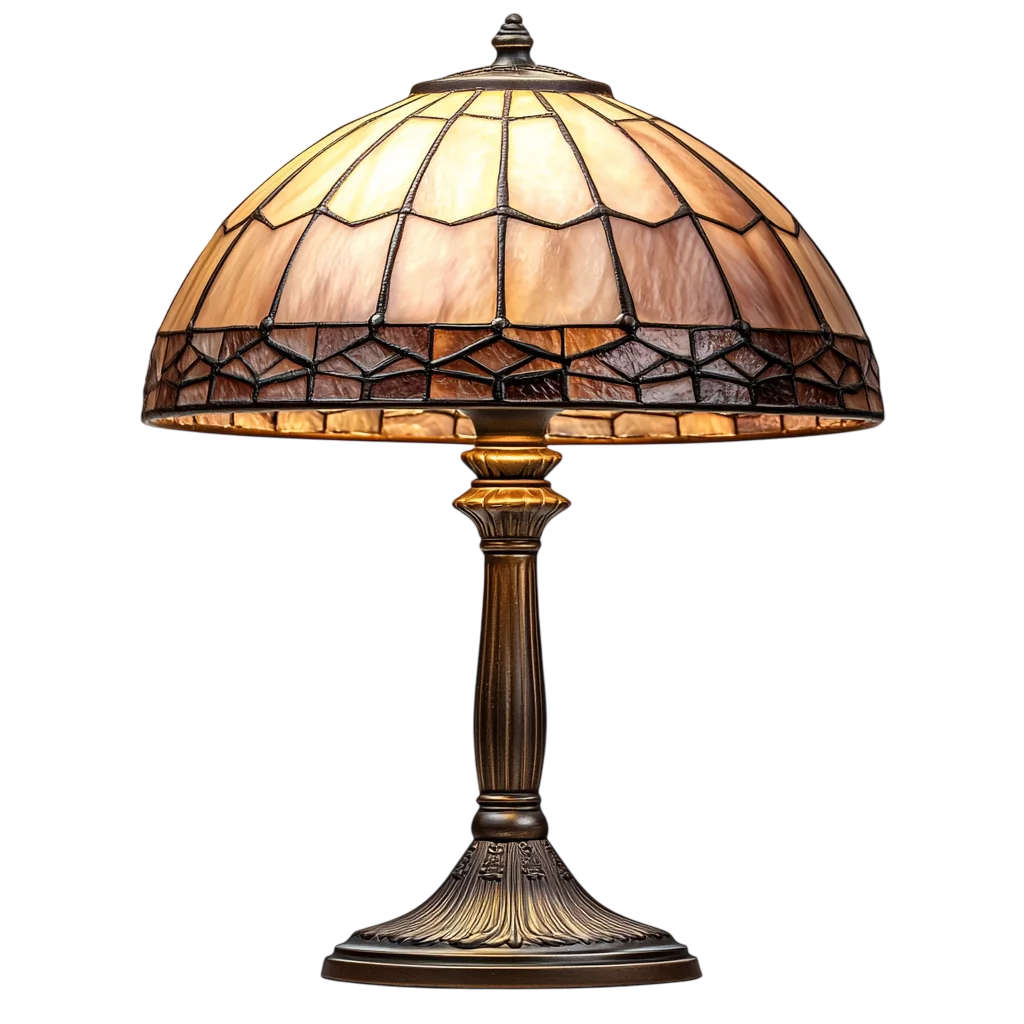 Vintage Stained Glass Table Lamp Decor Free PNG