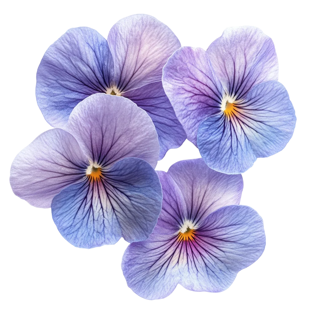 Violet Pansy Flowers Bouquet Blooming Free PNG
