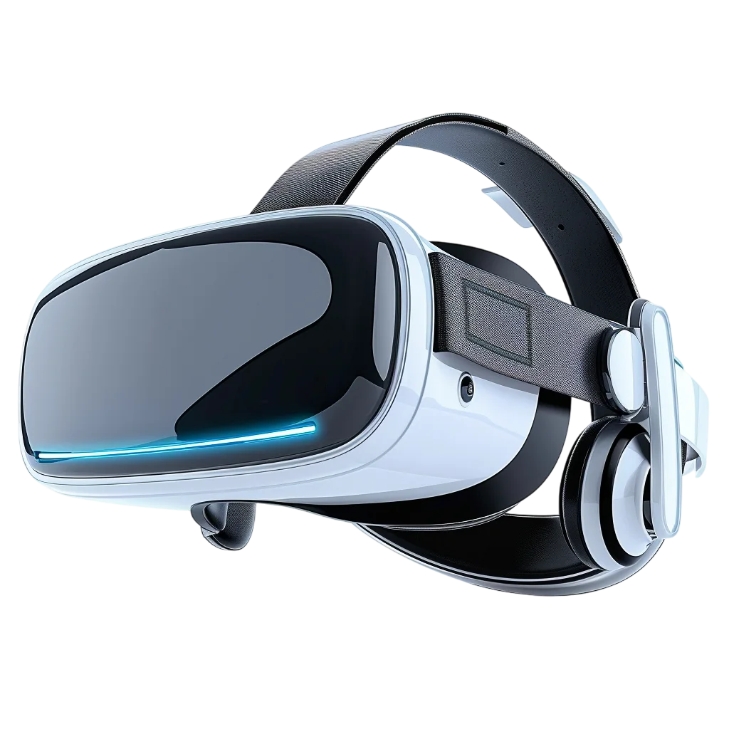 Modern White Virtual Reality VR Headset Front Free PNG