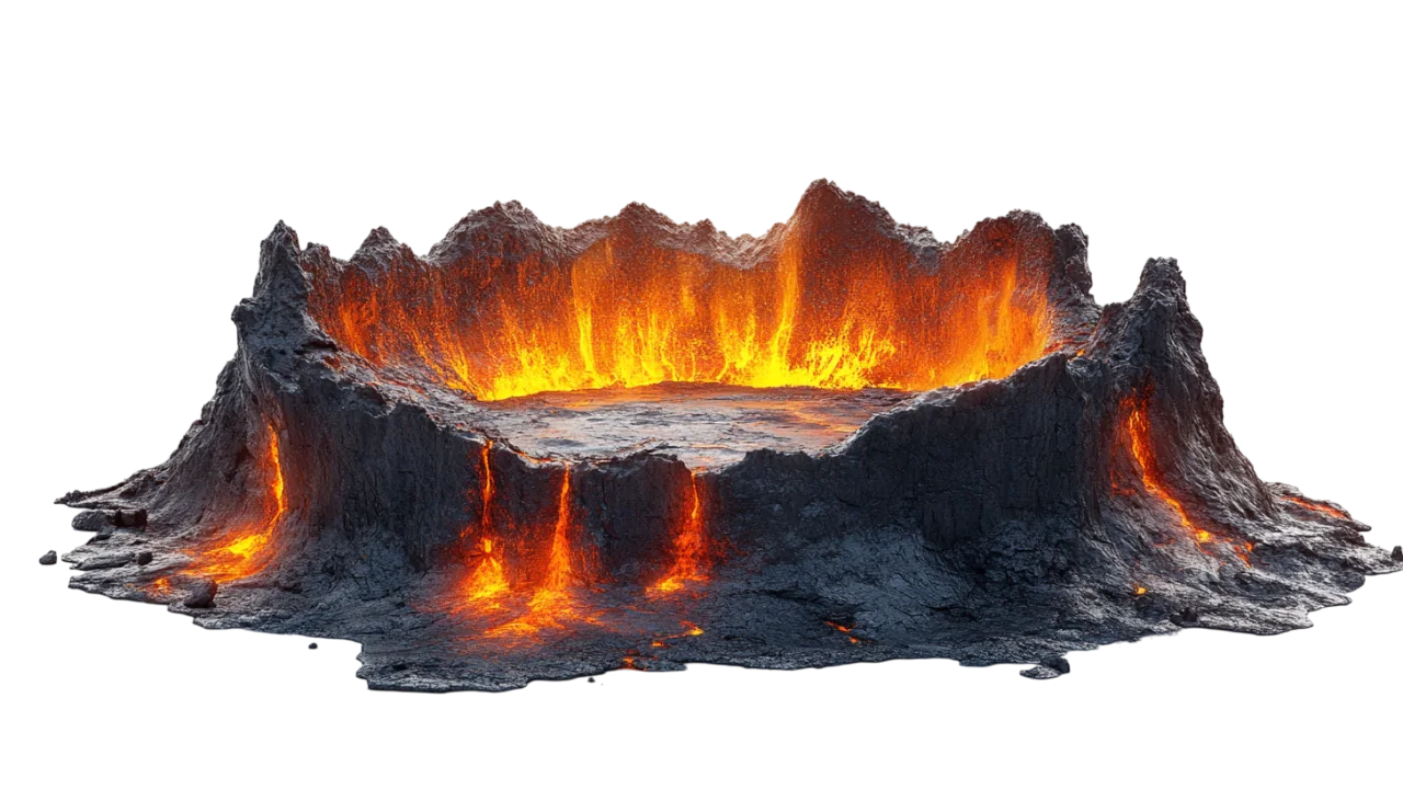 Fiery Lava Pit with Molten Magma Glow Free PNG