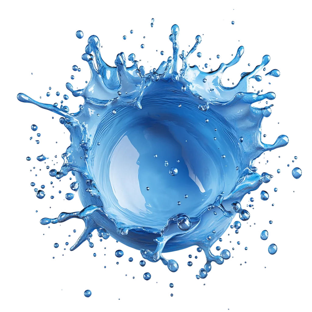 Blue Water Splash Droplet Crown Effect Free PNG