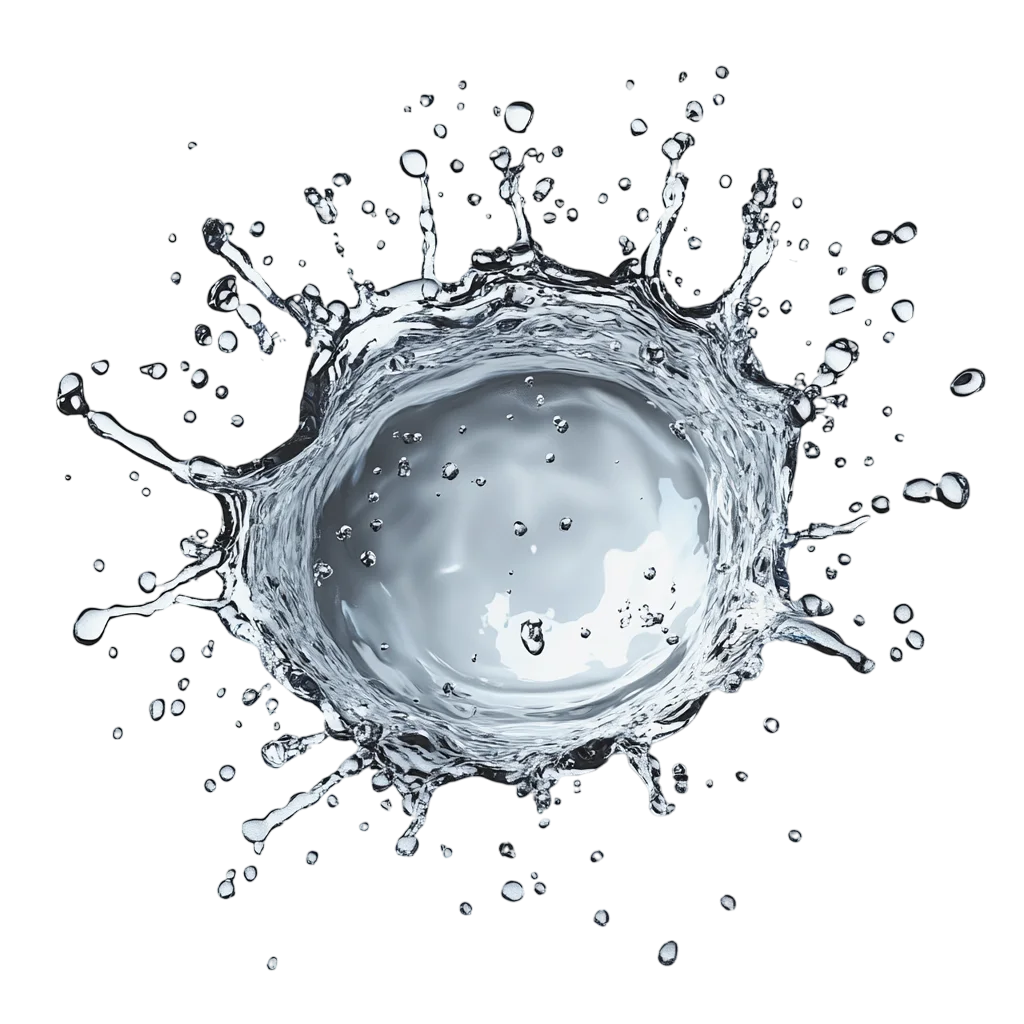 Water Splash with Droplets Free PNG