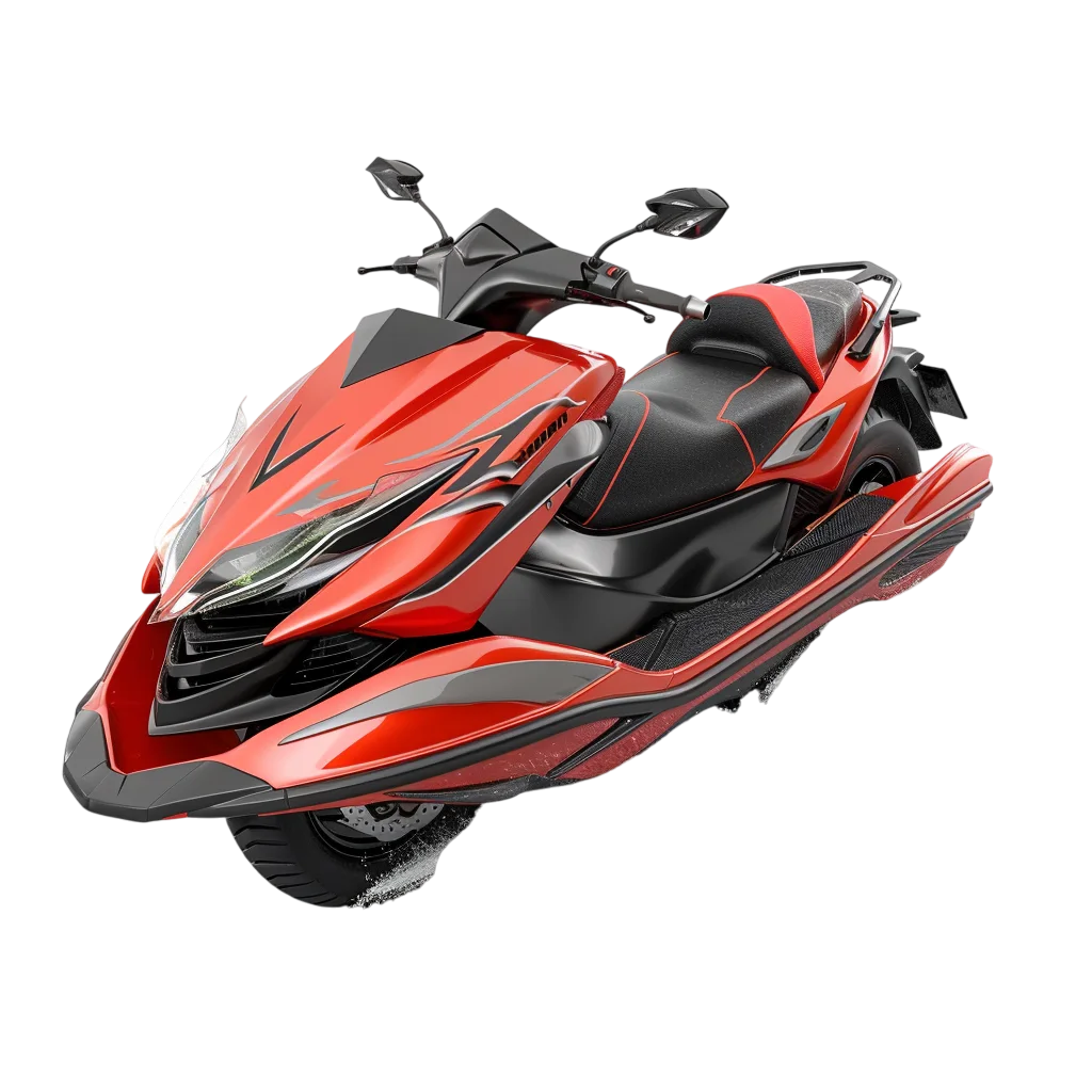 Modern Red Personal Watercraft Jet Ski Free PNG