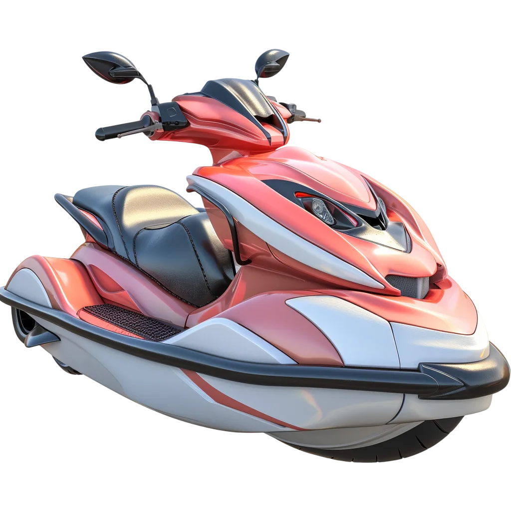 Red Water Scooter Jet Ski Marine Vehicle Free PNG