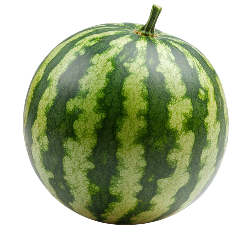 Whole Round Striped Green Watermelon Free PNG