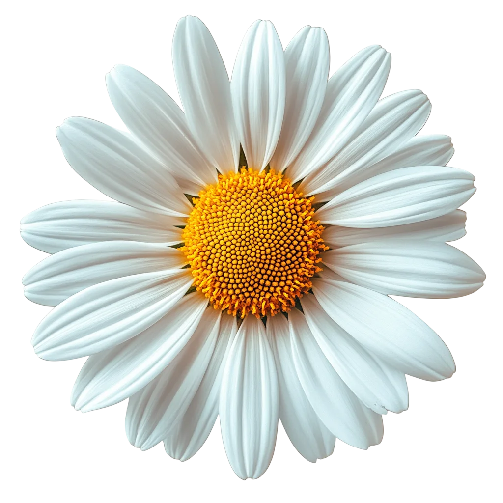 White Daisy Flower Bloom Overhead Cutout Free PNG