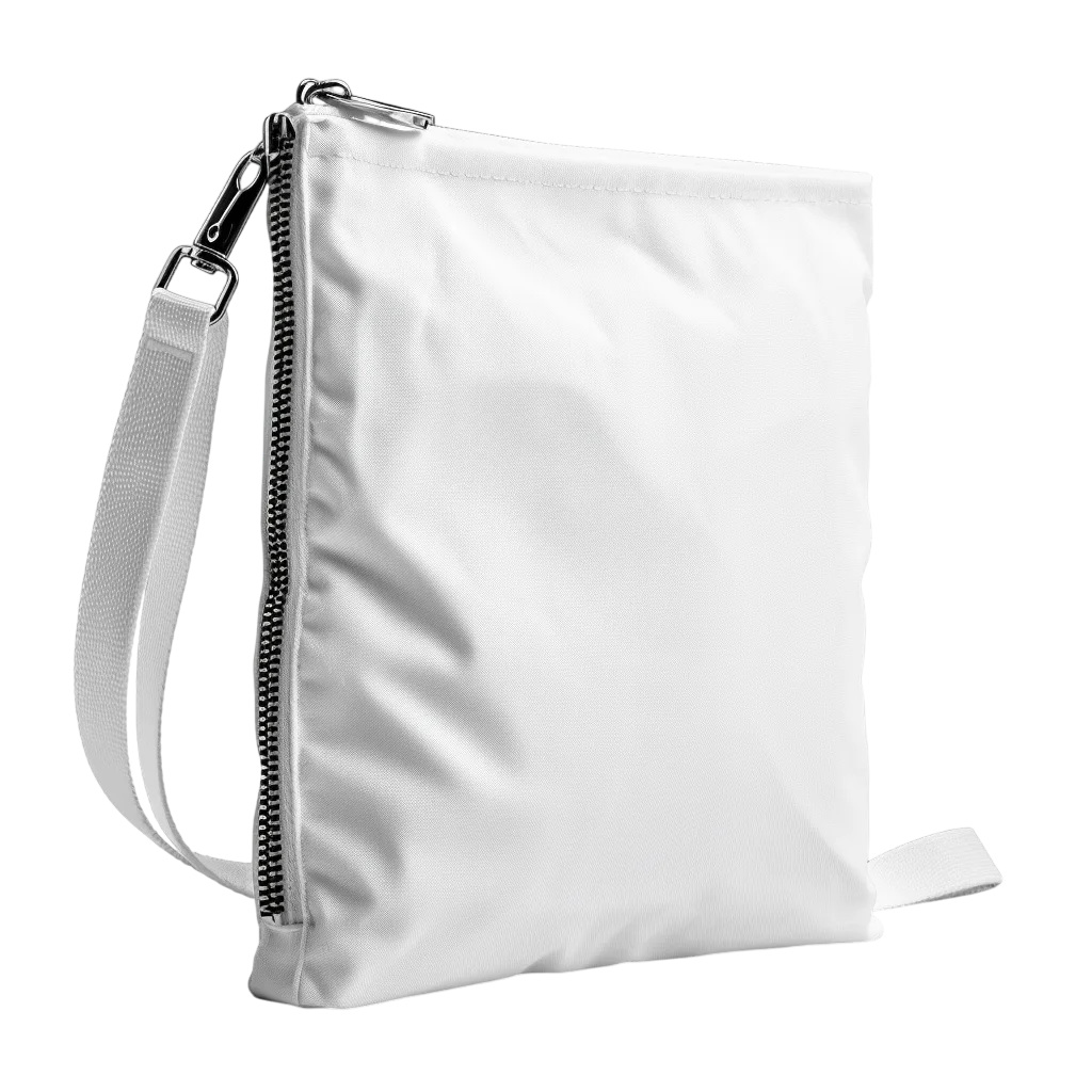 White Canvas Crossbody Tote Bag Mockup Free PNG