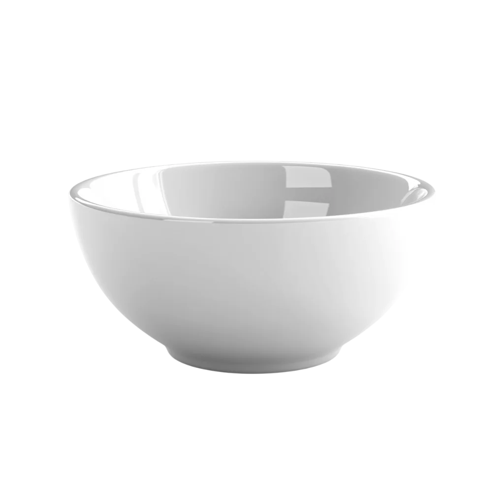 Smooth White Porcelain Kitchen Bowl Free PNG