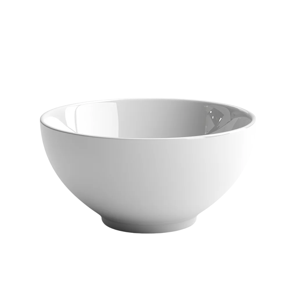 Empty White Ceramic Soup Bowl Front View Free PNG