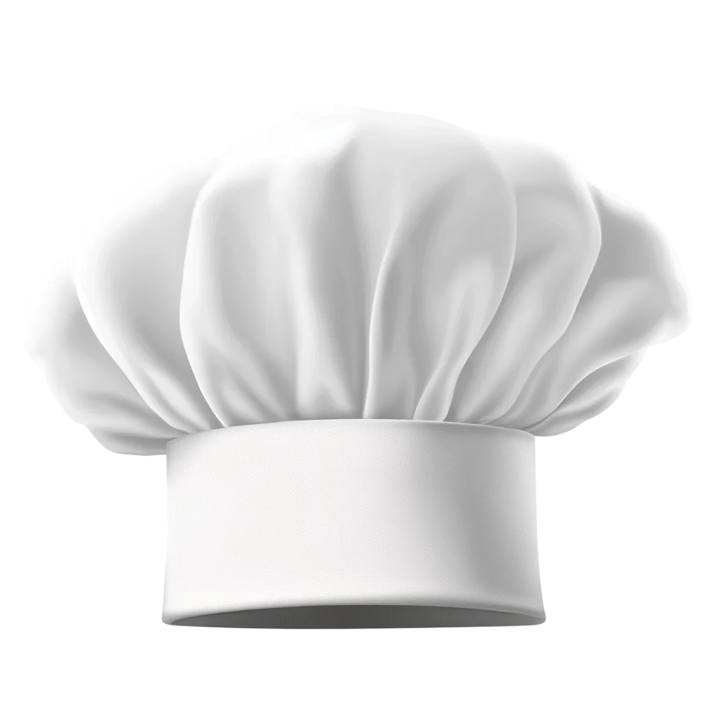 Classic White Chef Hat Toque Cutout Free PNG