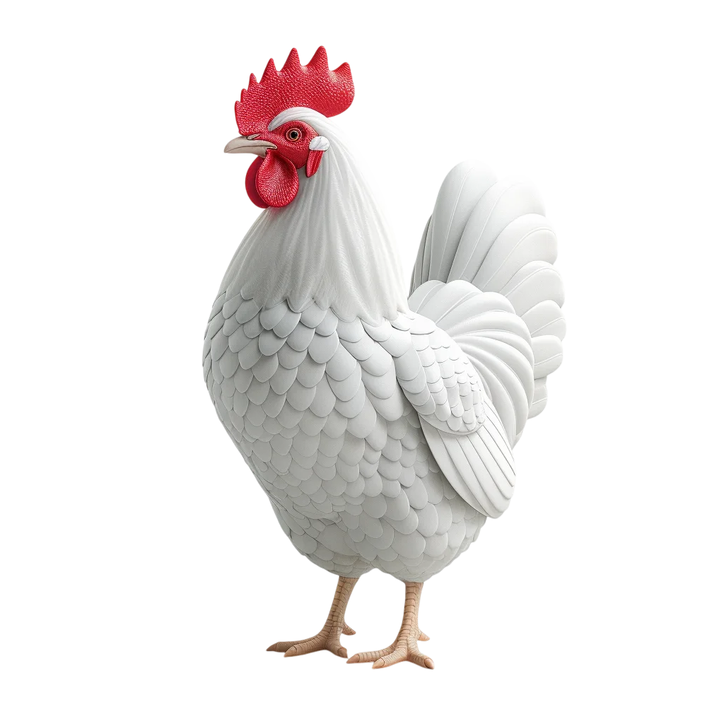 White Rooster Farm Animal Standing Cutout Free PNG