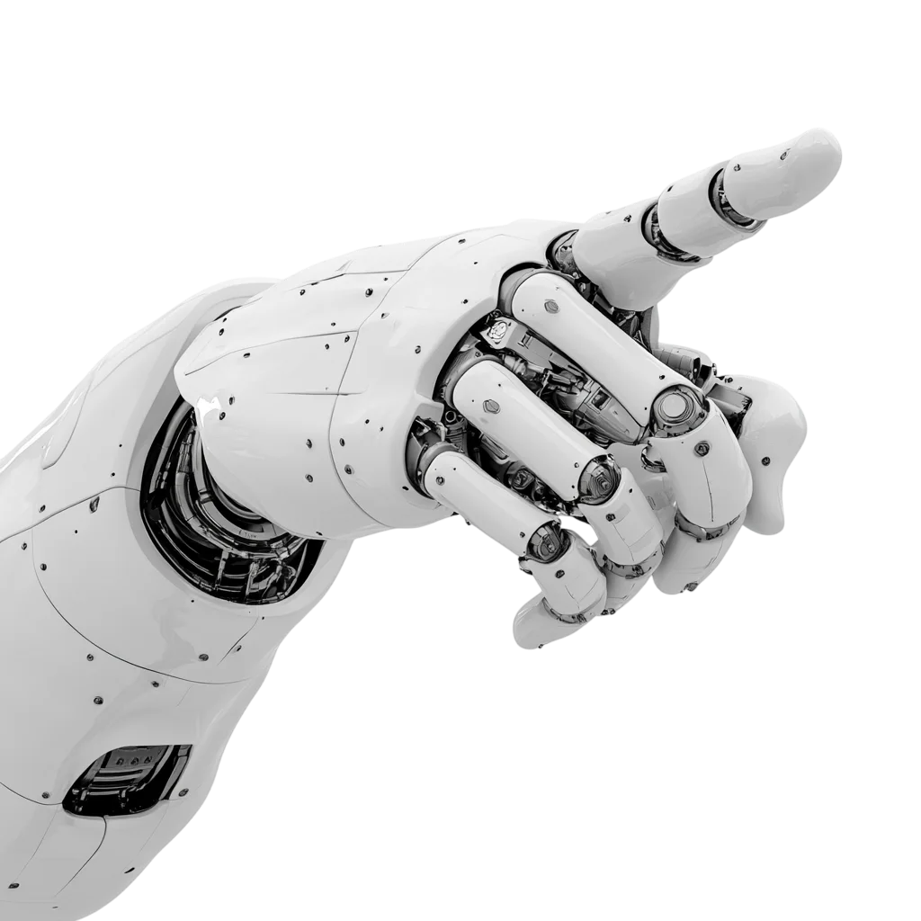 Futuristic White Robot Mechanical Hand Free PNG
