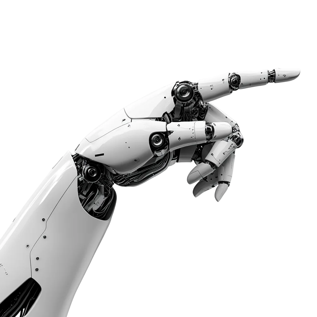 Futuristic Robotic Arm and Hand Gesture Free PNG