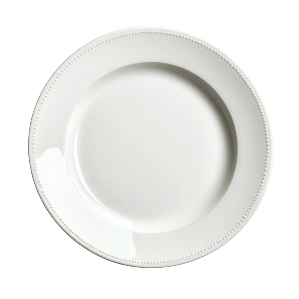 Round White Porcelain Dinner Plate Dish Free PNG