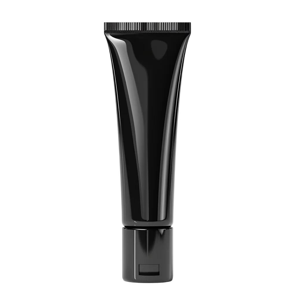 Glossy Black Cosmetic Squeeze Tube Mockup Free PNG