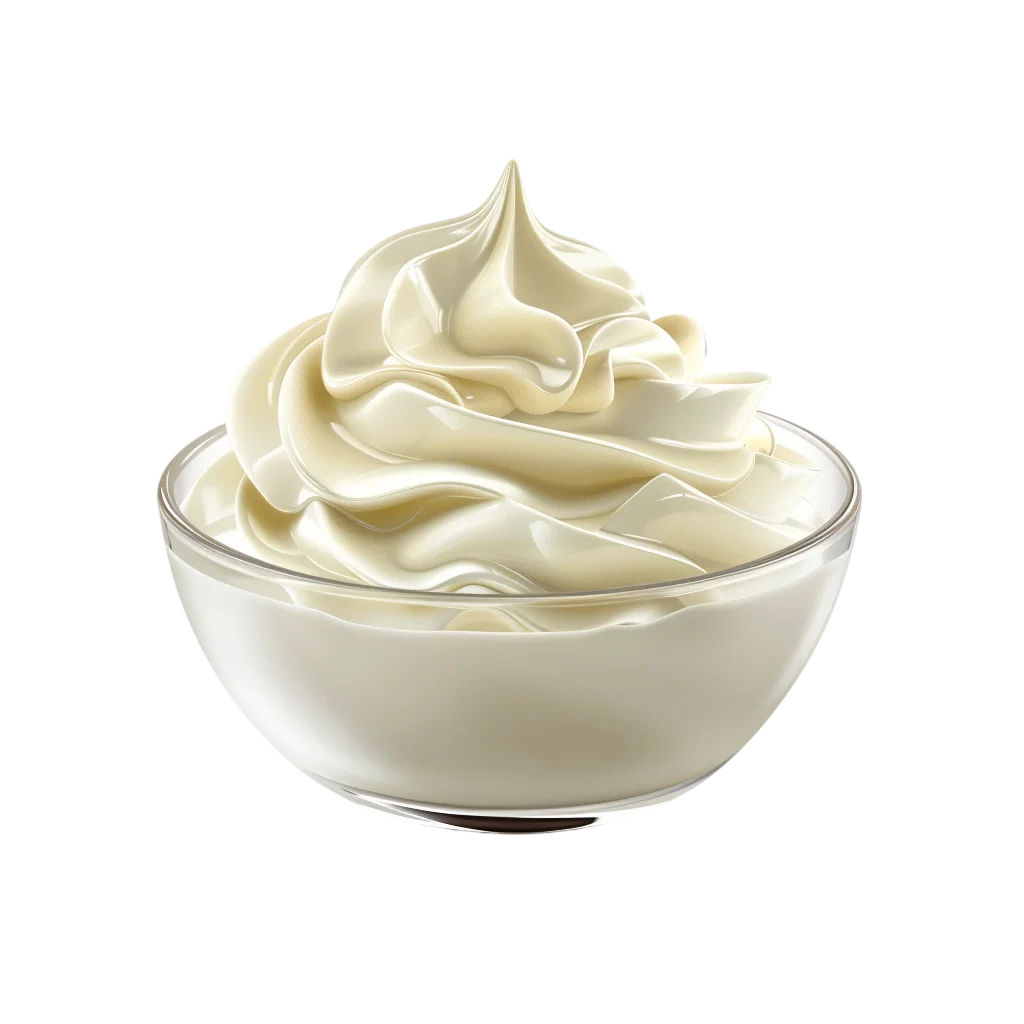Whipped Cream Dollop in Glass Bowl Free PNG
