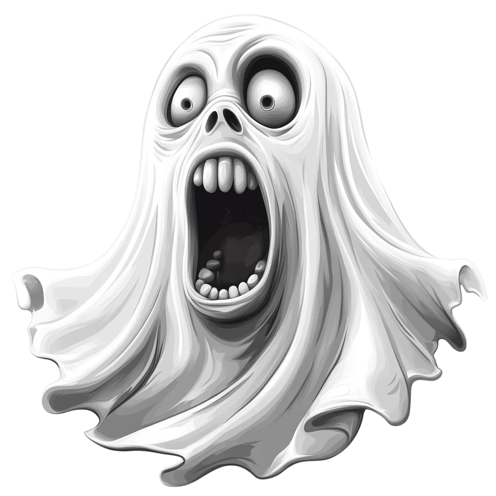 Spooky Screaming Halloween Ghost Cutout Free PNG