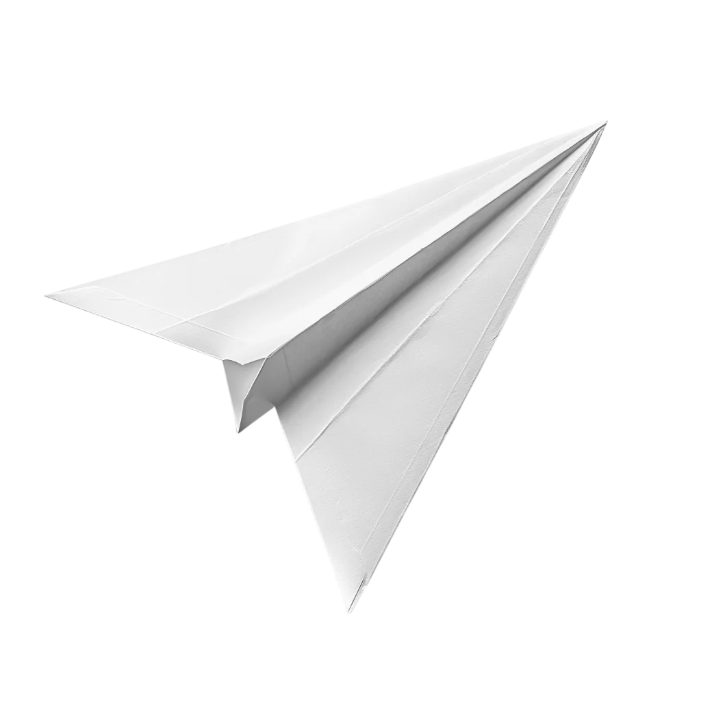 Folded White Paper Airplane Flying Angle Free PNG