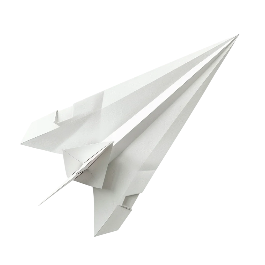Sleek White Paper Jet Airplane Flying Free PNG