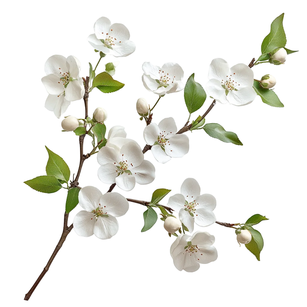 White Blossom Branch Spring Cherry Flowers Free PNG