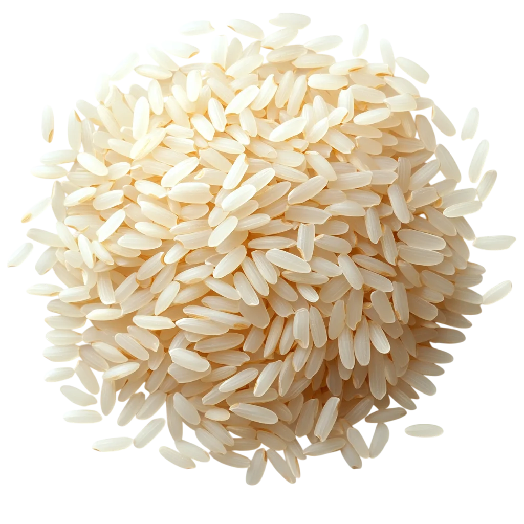 Pile of Raw White Rice Grains Isolated Free PNG