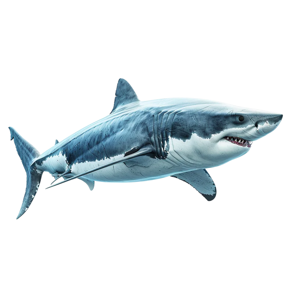 Great White Shark Swimming Ocean Animal Free PNG