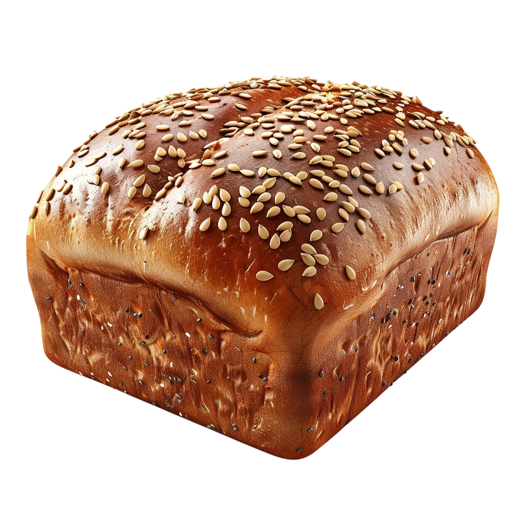 Artisan Loaf Bread Topped with Sesame Seeds Free PNG