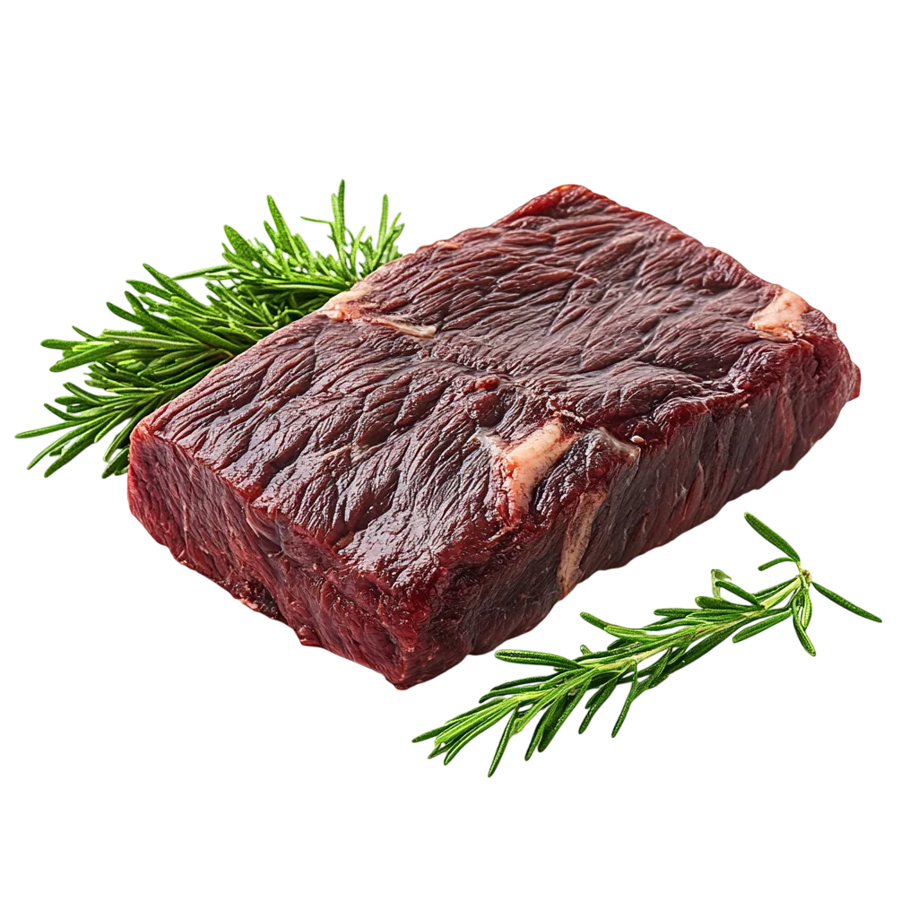 Raw Marbled Beef Steak with Rosemary Sprig Free PNG