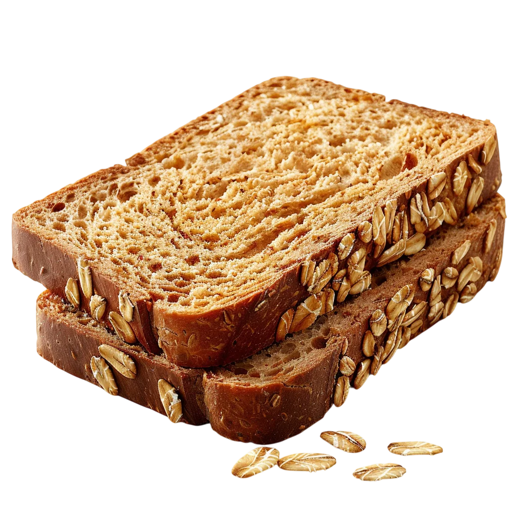 Stacked Whole Wheat Oatmeal Bread Slices Free PNG