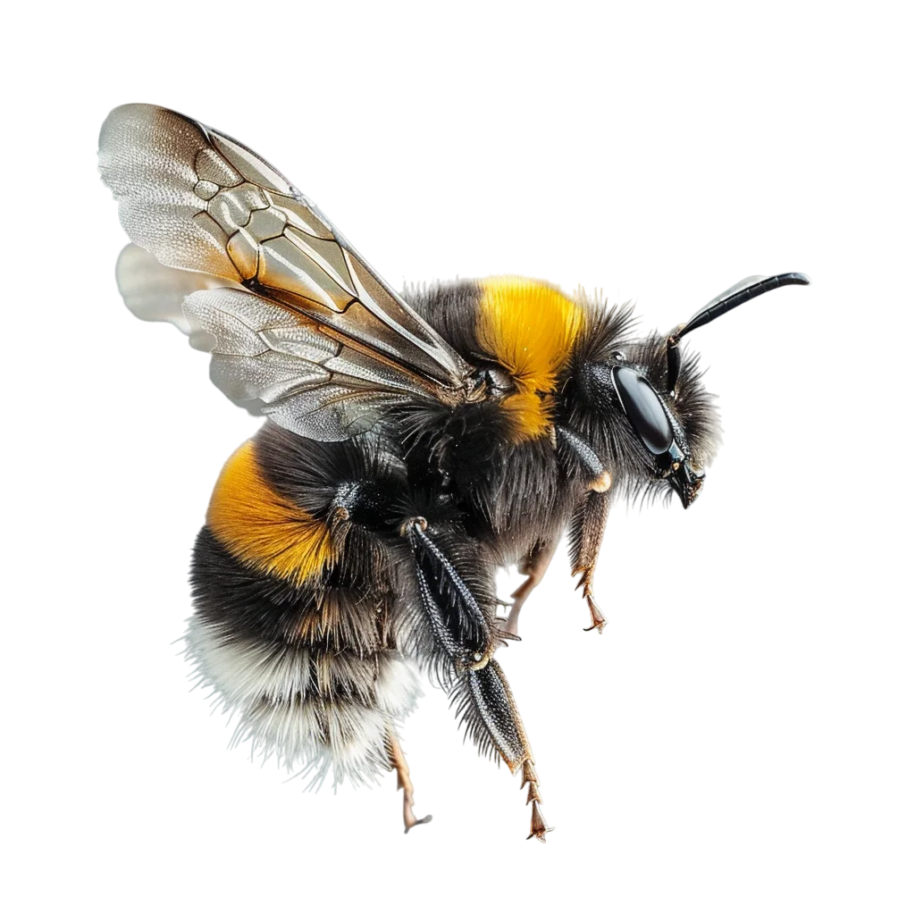 Hairy Bumblebee Insect Flying in Midair Free PNG