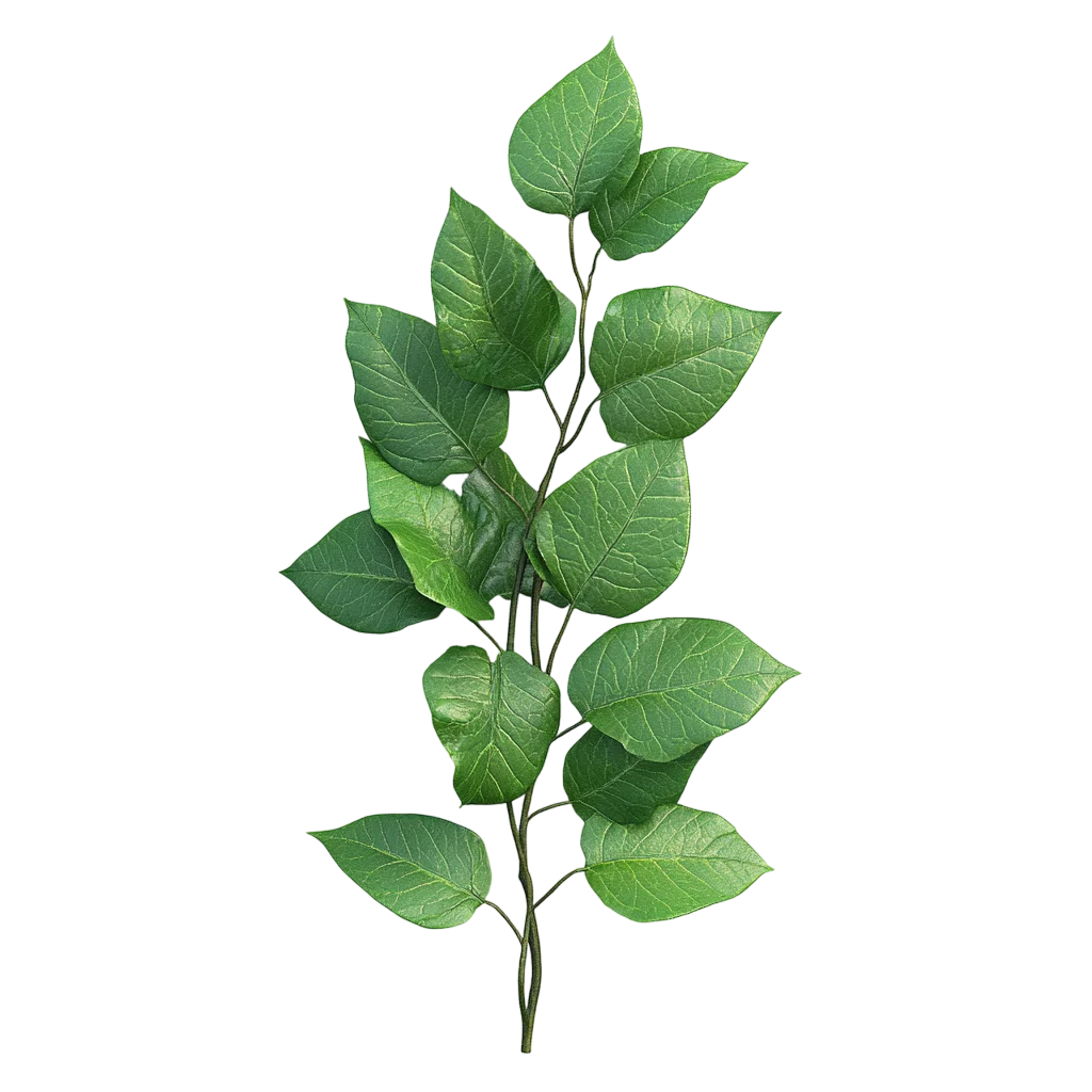 Green Foliage Branch with Fresh Leaves Free PNG