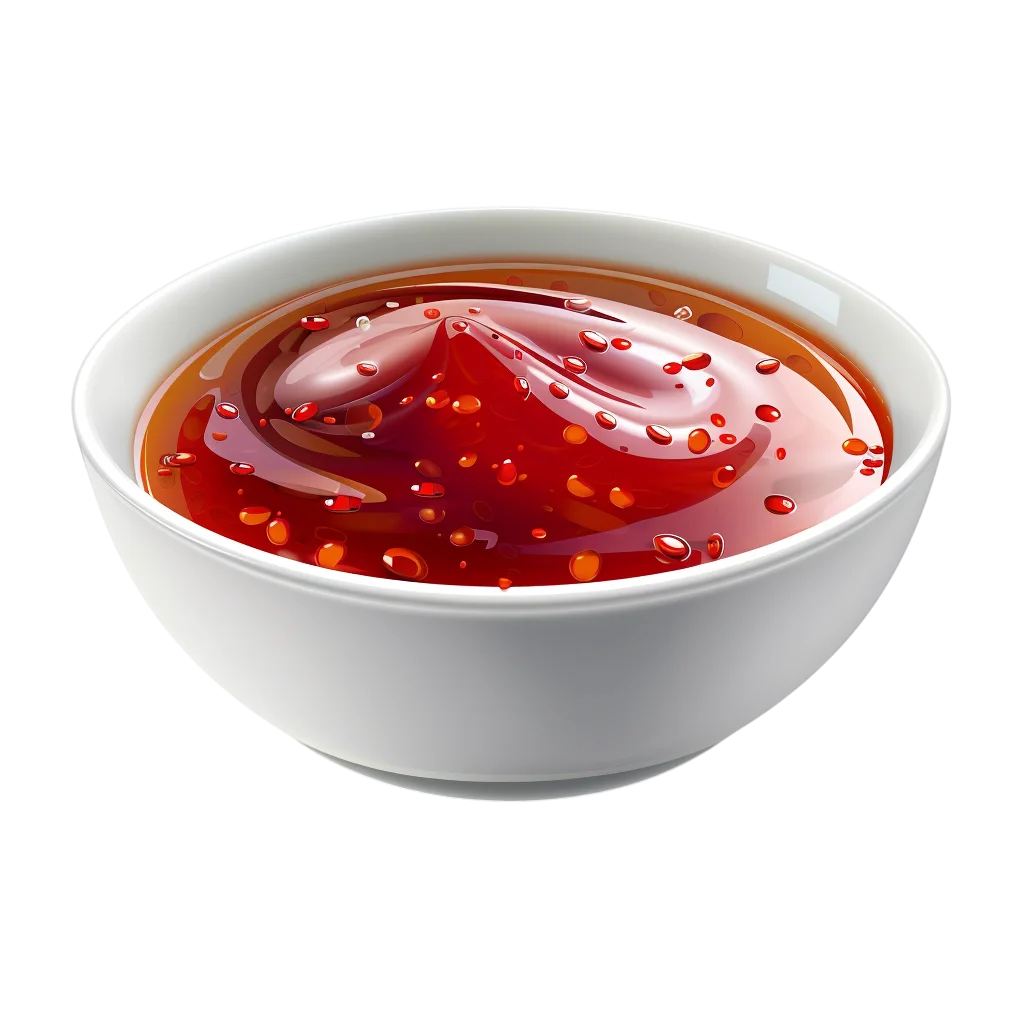 Sweet Chili Sauce Dipping Condiment in Bowl Free PNG