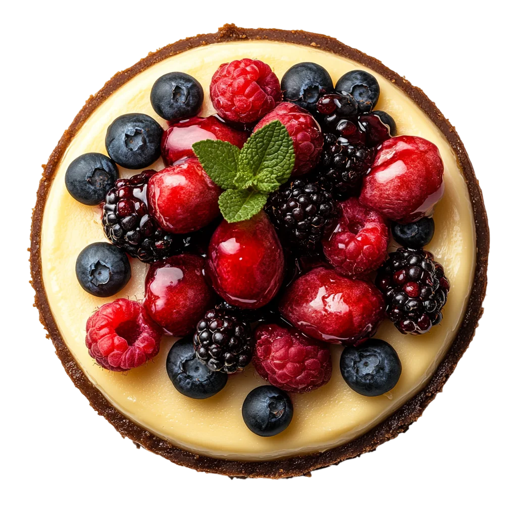 Mixed Berry Tart with Blueberries and Strawberries Free PNG