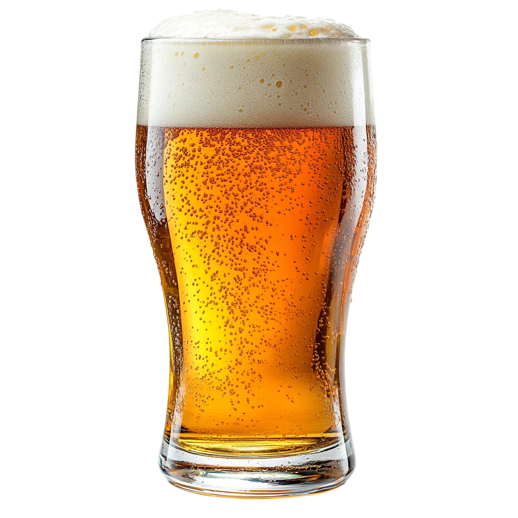 Golden Lager Beer with Froth Free PNG