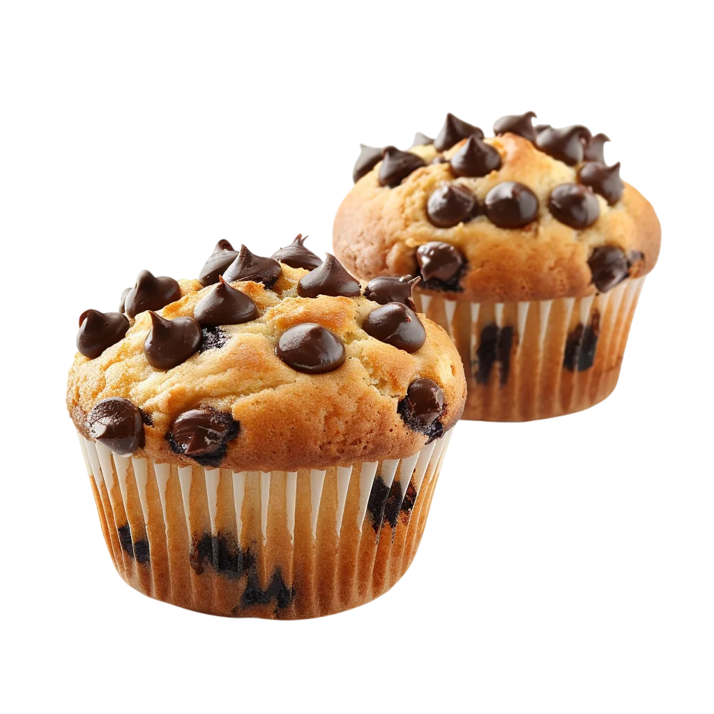 Chocolate Chip Muffins Fresh Baked Cupcakes Free PNG